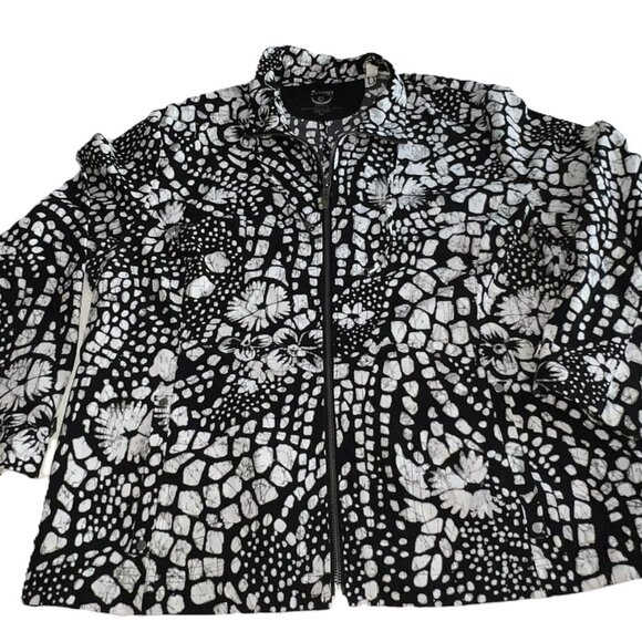 Chico’s Zenergy Jacket Black white Size 3 - Picture 9 of 9